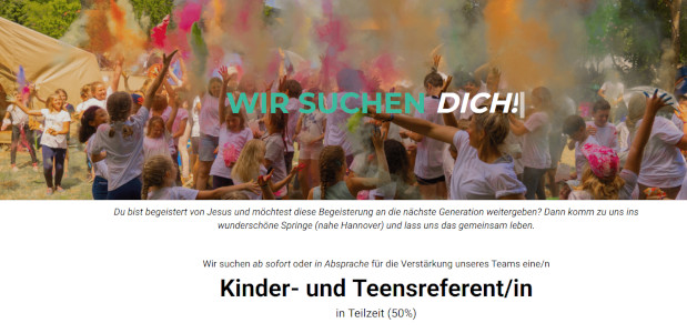 EFG Kreuzkirche Springe Stellenanzeige